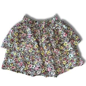 Black yellow floral skirt medium super high rise no boundaries frilly layered